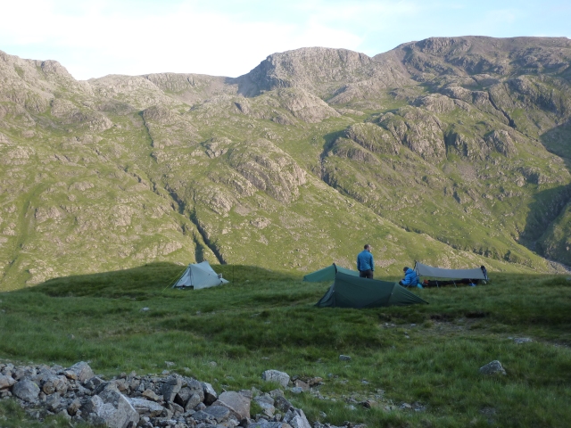 Wild camp at Great Gable opposite the Scafells